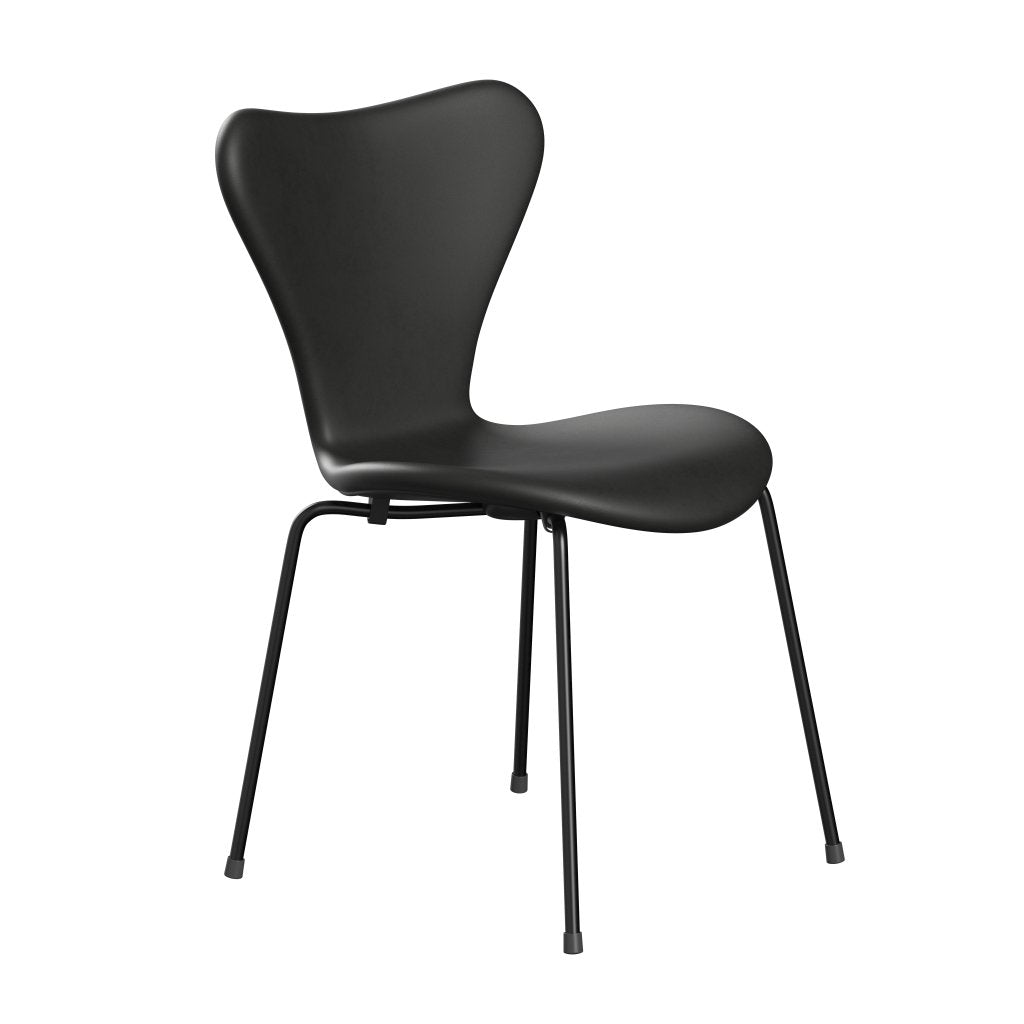 Fritz Hansen 3107 Stuhl Vollpolsterung, Schwarz/Essential Black