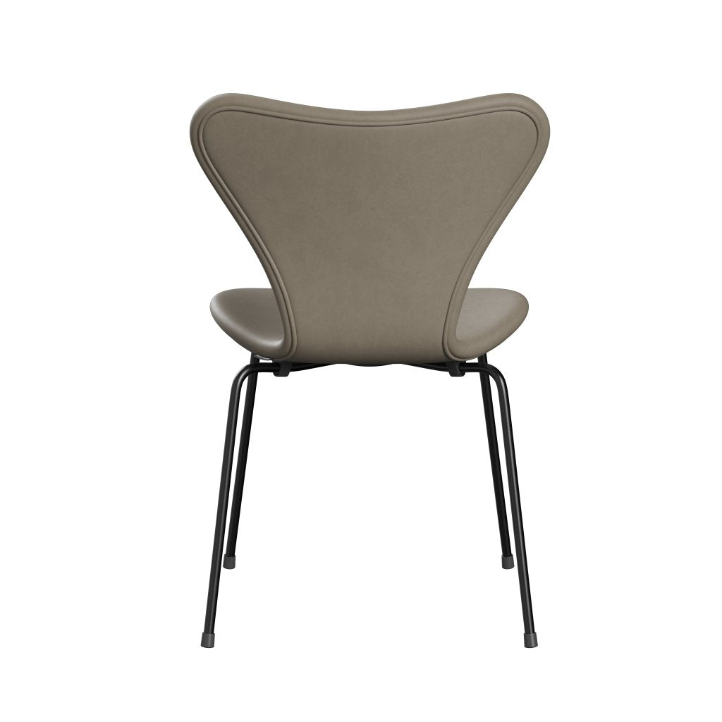 Fritz Hansen 3107 Stuhl Vollpolsterung, Schwarz/Essential Hellgrau