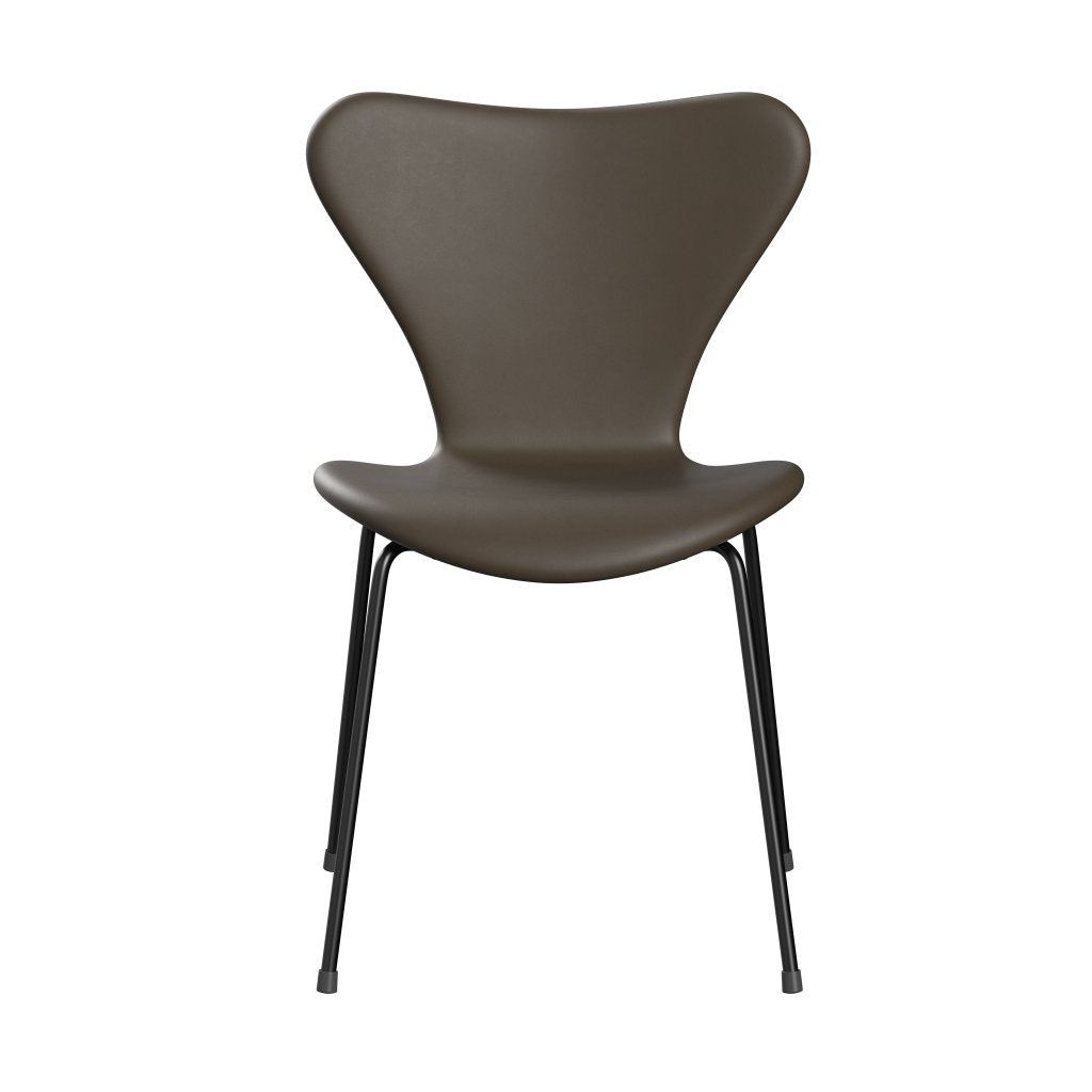 Fritz Hansen 3107 Stuhl Full Polster, Schwarz/Essential Stein