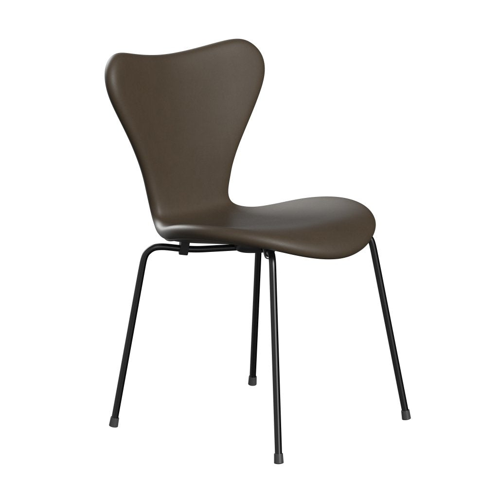 Fritz Hansen 3107 Stuhl Full Polster, Schwarz/Essential Stein