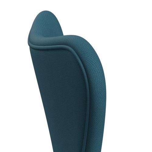 Fritz Hansen 3107 Stuhl Vollpolsterung, Schwarz/Fame Blue Green