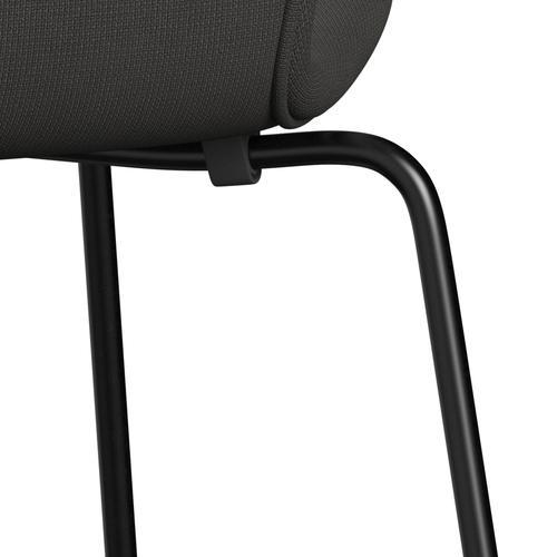 Fritz Hansen 3107 Stuhl Vollpolsterung, Schwarz/Fame Braun (F61060)