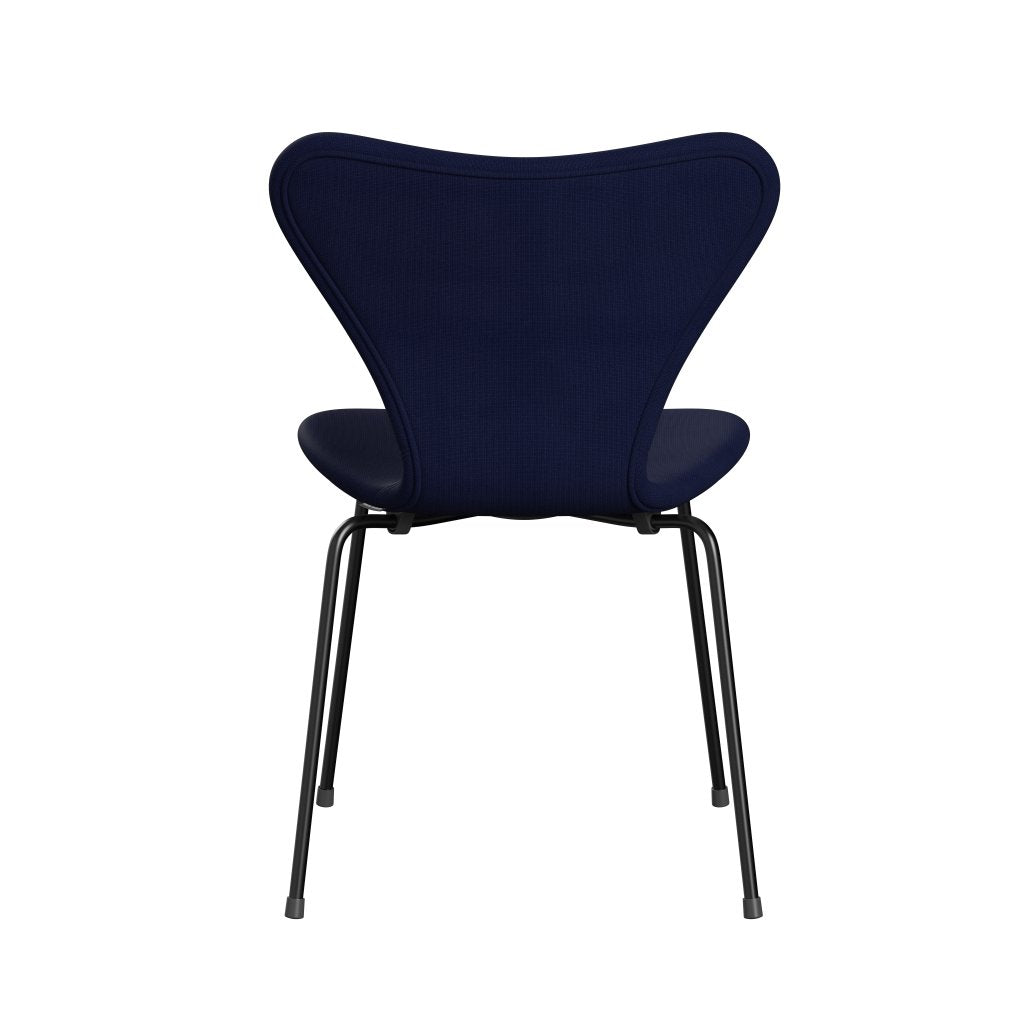 Fritz Hansen 3107 Stuhl Vollpolsterung, Schwarz/Fame Dunkelblau (F66005)