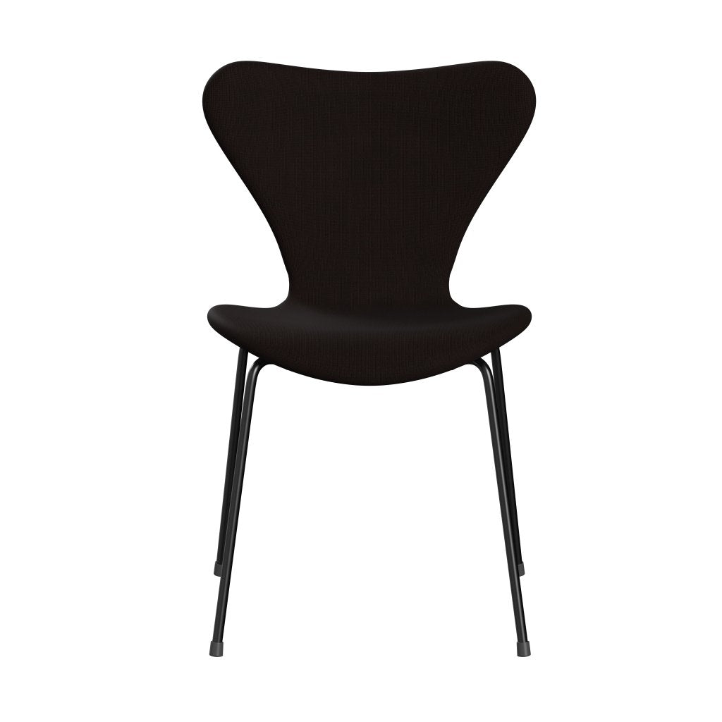 Fritz Hansen 3107 Stuhl Vollpolsterung, Schwarz/Fame Dunkelbraun