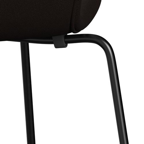 Fritz Hansen 3107 Stuhl Vollpolsterung, Schwarz/Fame Dunkelbraun