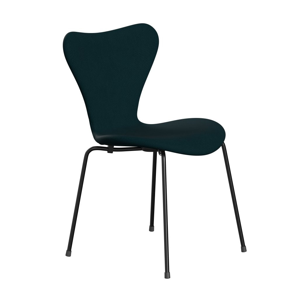 Fritz Hansen 3107 Stuhl Vollpolsterung, Schwarz/Fame Dunkelgrün