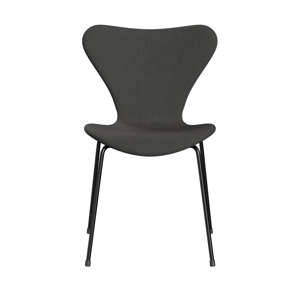 Fritz Hansen 3107 Stuhl Vollpolsterung, Schwarz/Fame Dunkelgrau