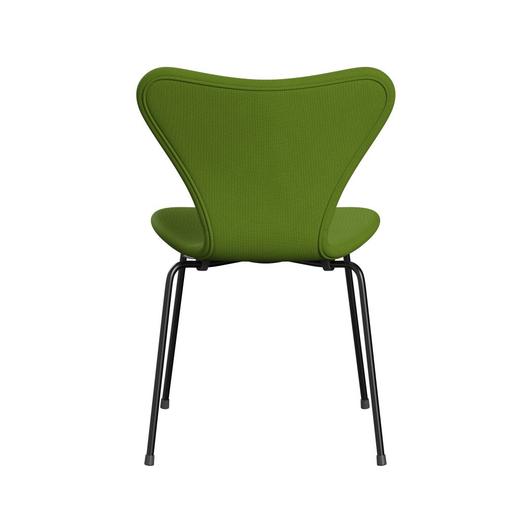 Fritz Hansen 3107 Stuhl Vollpolsterung, Schwarz/Fame Green