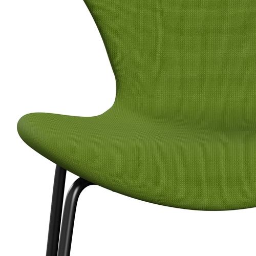 Fritz Hansen 3107 Stuhl Vollpolsterung, Schwarz/Fame Green