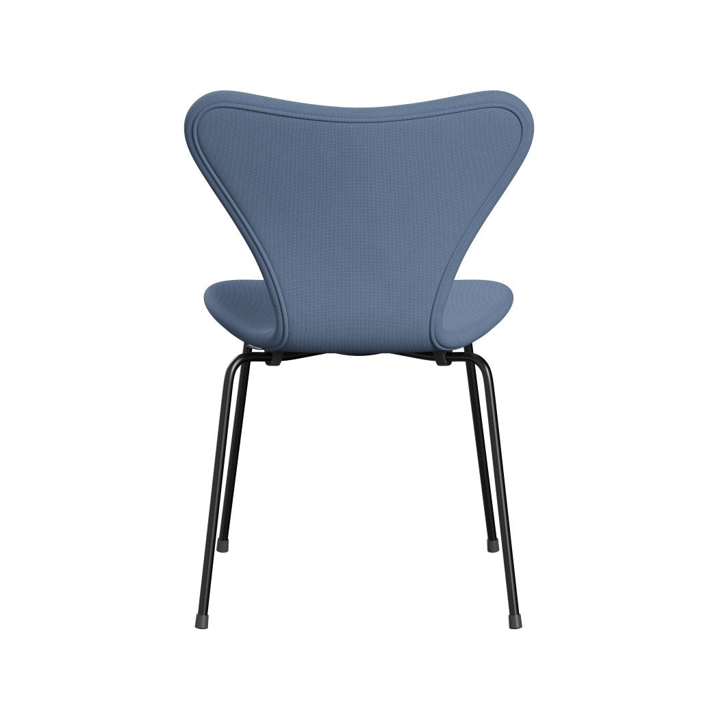 Fritz Hansen 3107 Stuhl Vollpolsterung, Schwarz/Fame Grau Blau