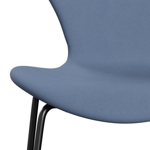 Fritz Hansen 3107 Stuhl Vollpolsterung, Schwarz/Fame Grau Blau