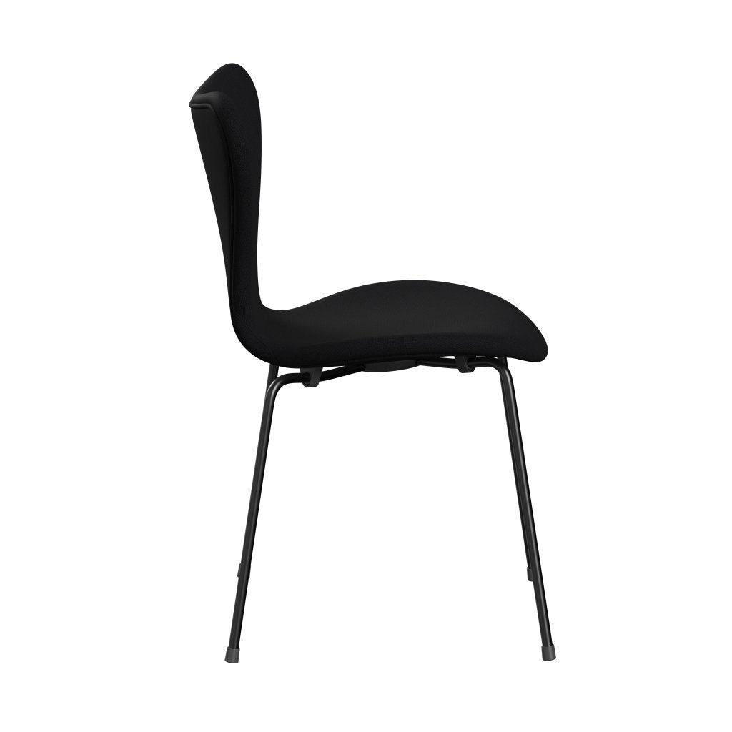 Fritz Hansen 3107 Stuhl Vollpolsterung, Schwarz/Fame Grau (F60051)