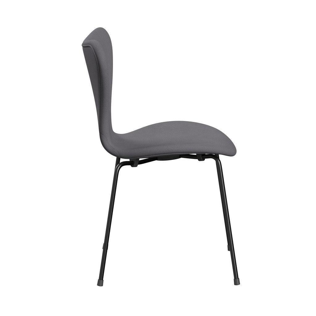 Fritz Hansen 3107 Stuhl Vollpolsterung, Schwarz/Fame Grau (F60078)