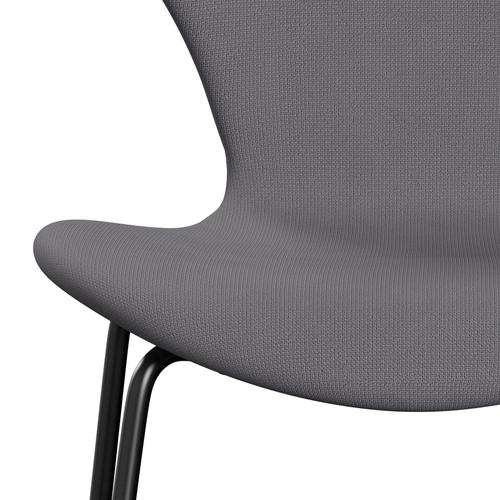 Fritz Hansen 3107 Stuhl Vollpolsterung, Schwarz/Fame Grau (F60078)