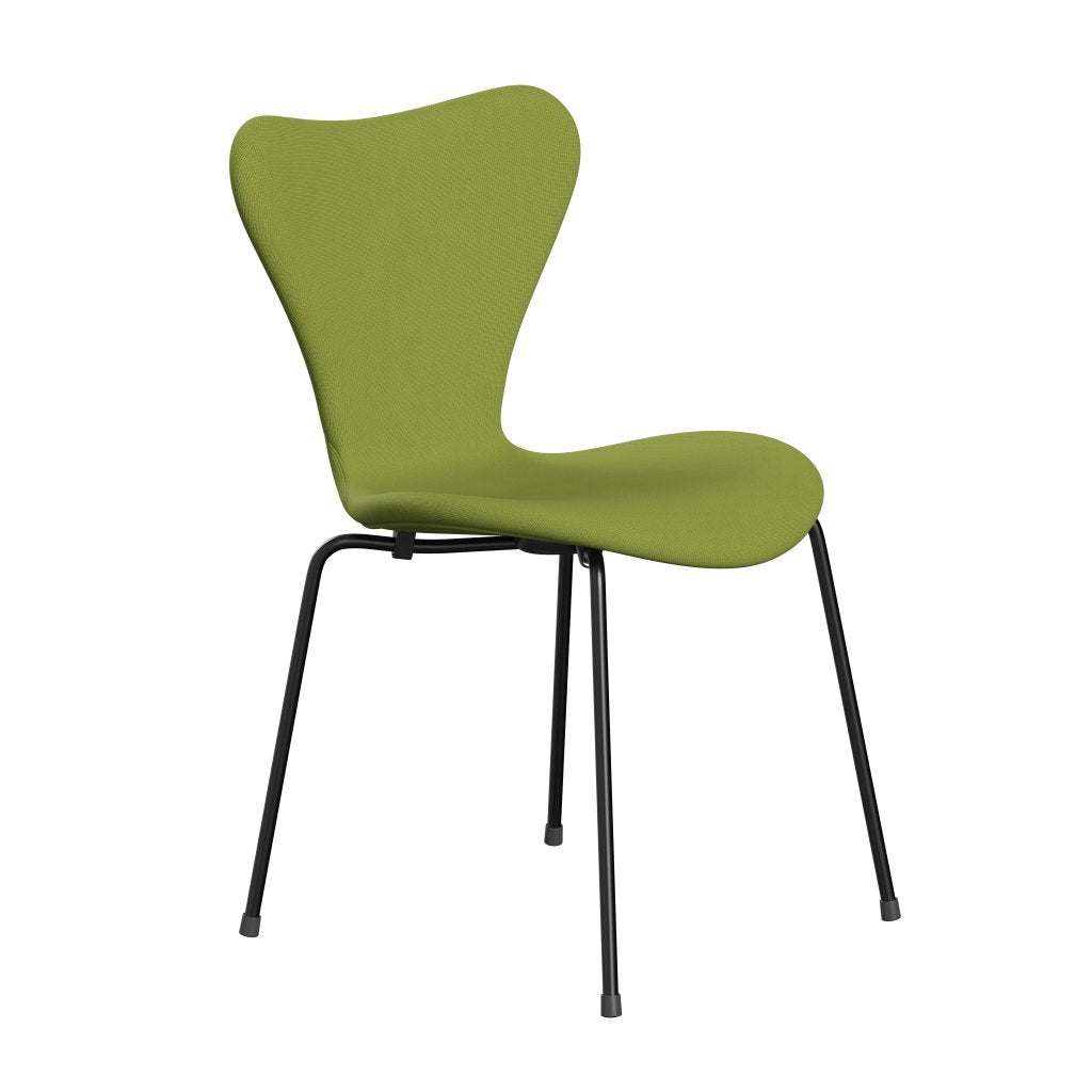 Fritz Hansen 3107 Stuhl Vollpolsterung, Schwarz/Fame Light Grass Green