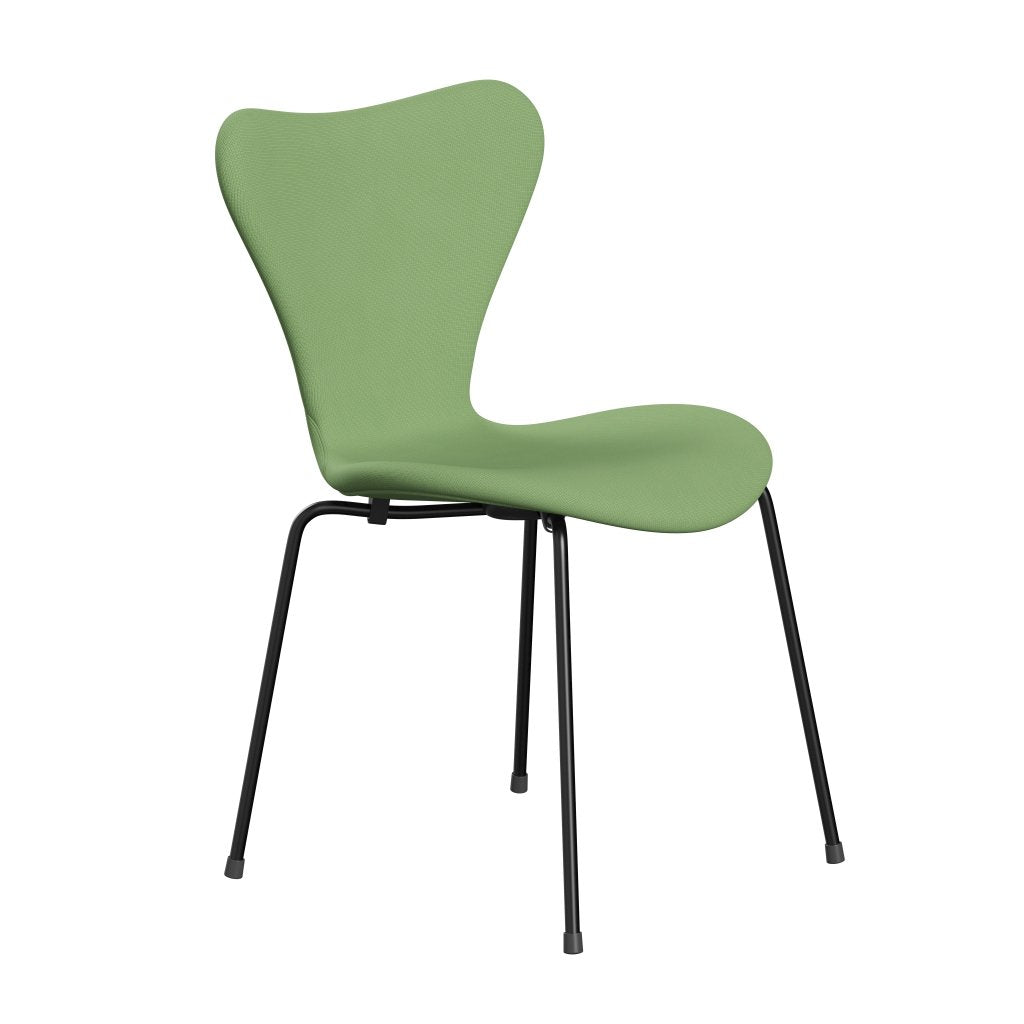 Fritz Hansen 3107 Stuhl Vollpolsterung, Schwarz/Fame Hellgrün