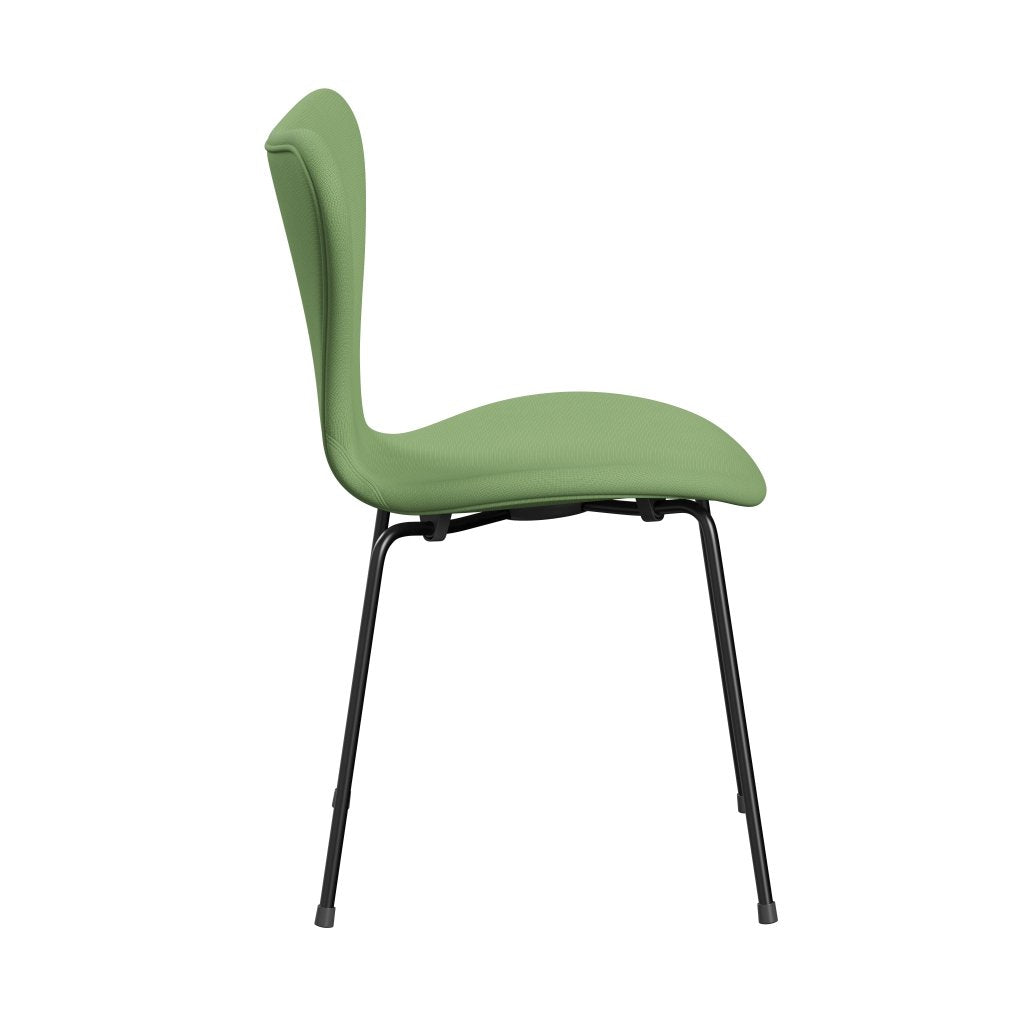 Fritz Hansen 3107 Stuhl Vollpolsterung, Schwarz/Fame Hellgrün