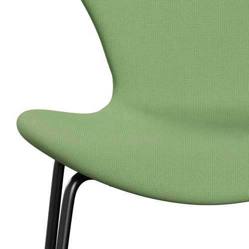 Fritz Hansen 3107 Stuhl Vollpolsterung, Schwarz/Fame Hellgrün