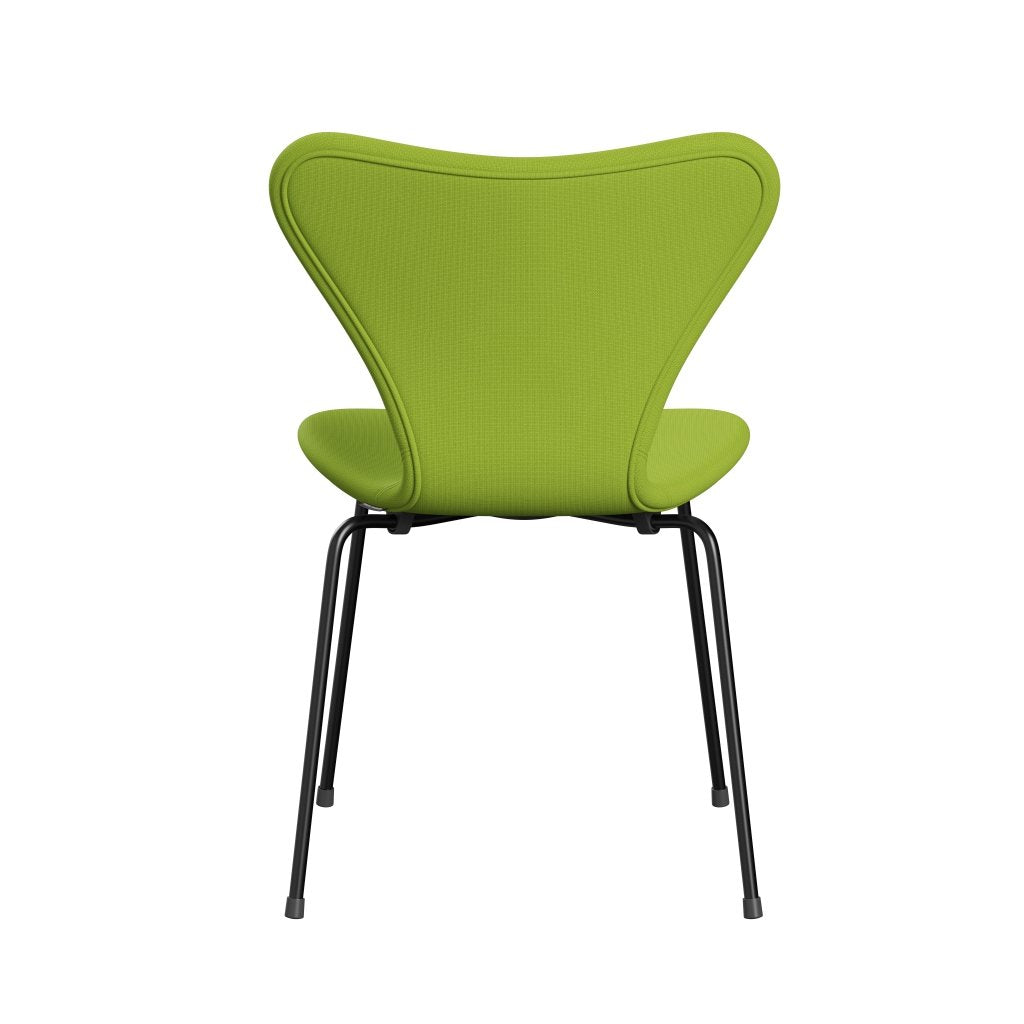 Fritz Hansen 3107 Stuhl Vollpolsterung, Schwarz/Fame Neongrün