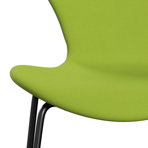 Fritz Hansen 3107 Stuhl Vollpolsterung, Schwarz/Fame Neongrün