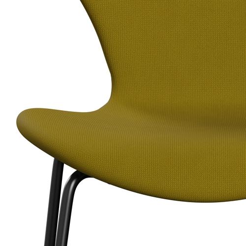 Fritz Hansen 3107 Stuhl Vollpolsterung, Schwarz/Olivgrün