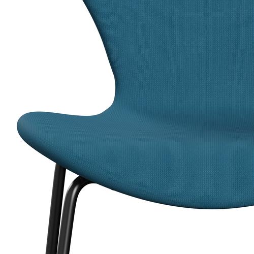 Fritz Hansen 3107 Stuhl Vollpolsterung, Schwarz/Fame Petroleum