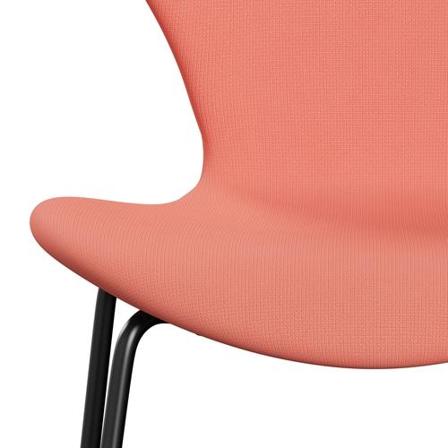 Fritz Hansen 3107 Stuhl Vollpolsterung, Schwarz/Fame Pink Light