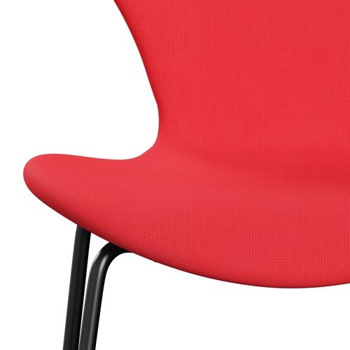 Fritz Hansen 3107 Stuhl Vollpolsterung, Schwarz/Fame Pink