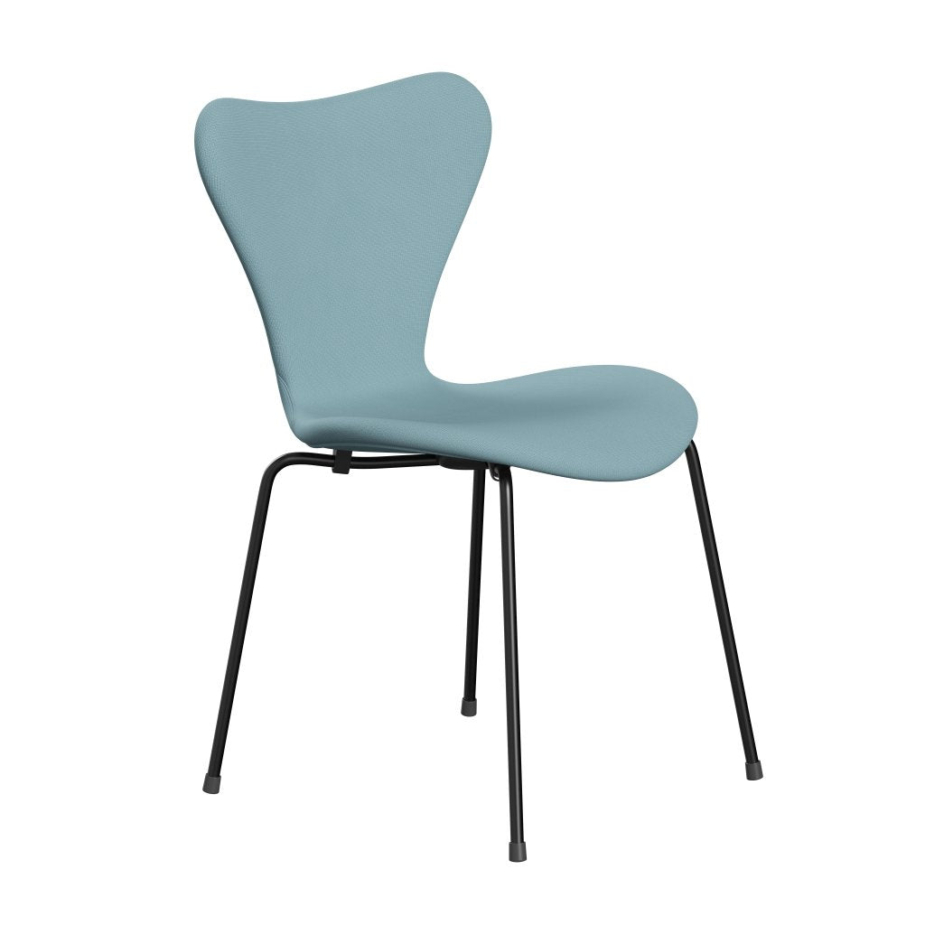 Fritz Hansen 3107 Stuhl Vollpolsterung, Schwarz/Fame Turquoise Light