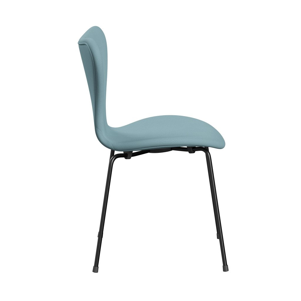 Fritz Hansen 3107 Stuhl Vollpolsterung, Schwarz/Fame Turquoise Light