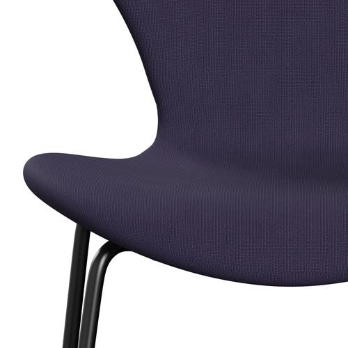 Fritz Hansen 3107 Stuhl Vollpolsterung, Schwarz/Fame Violet Dark