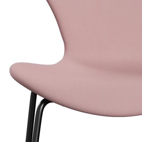 Fritz Hansen 3107 Stuhl Vollpolsterung, Schwarz/Fame Warm Purple