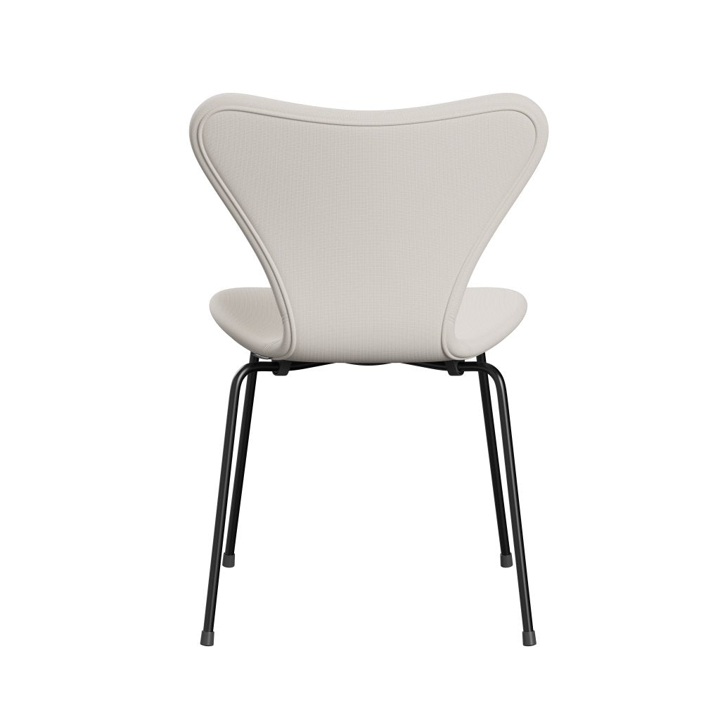 Fritz Hansen 3107 Stuhl Vollpolsterung, Schwarz/Flammweiß