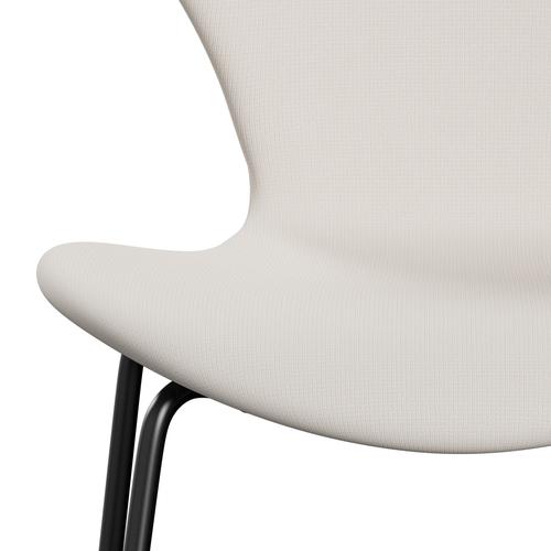 Fritz Hansen 3107 Stuhl Vollpolsterung, Schwarz/Flammweiß