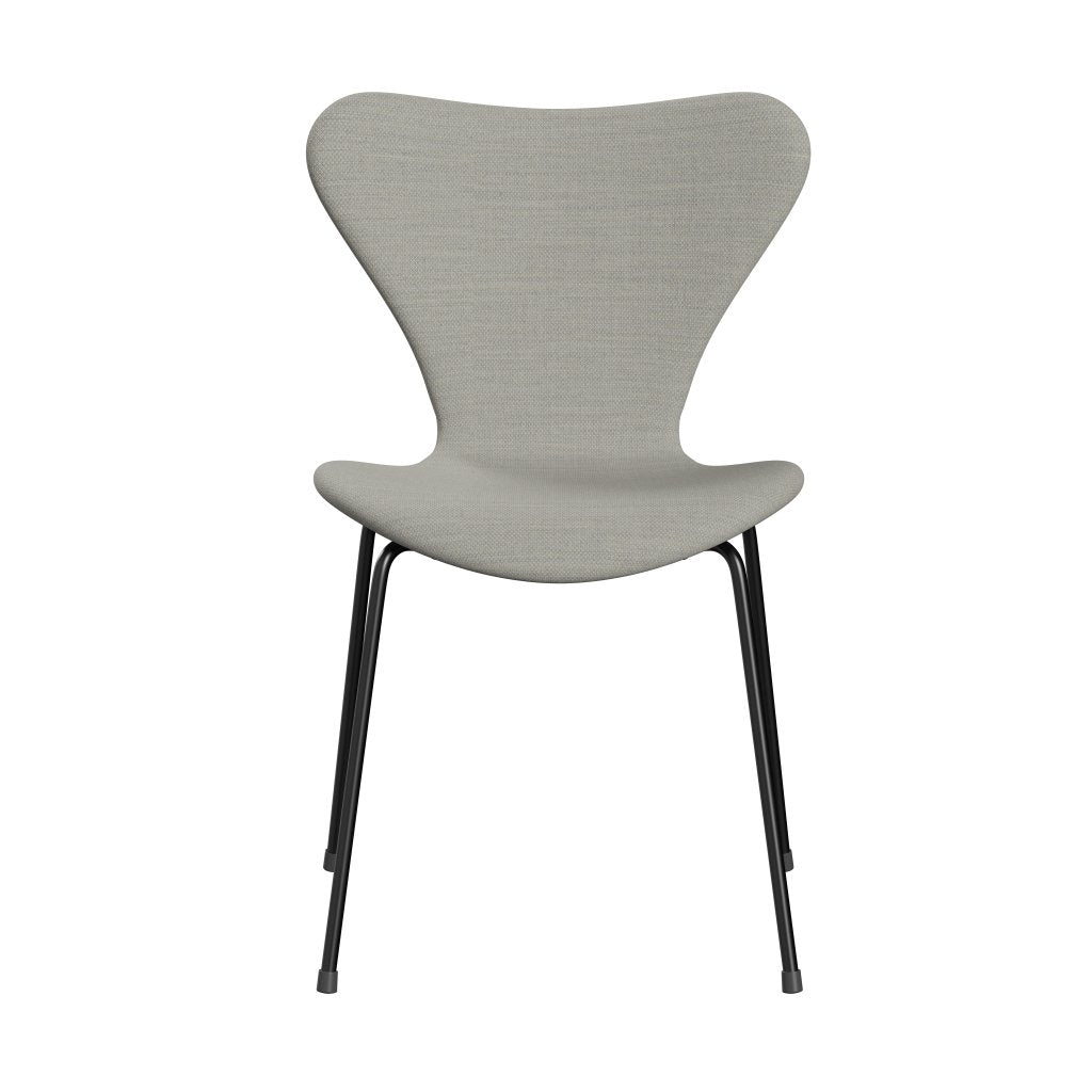 Fritz Hansen 3107 Stuhl Full Polster, Schwarz/Fiord Beige/Stein