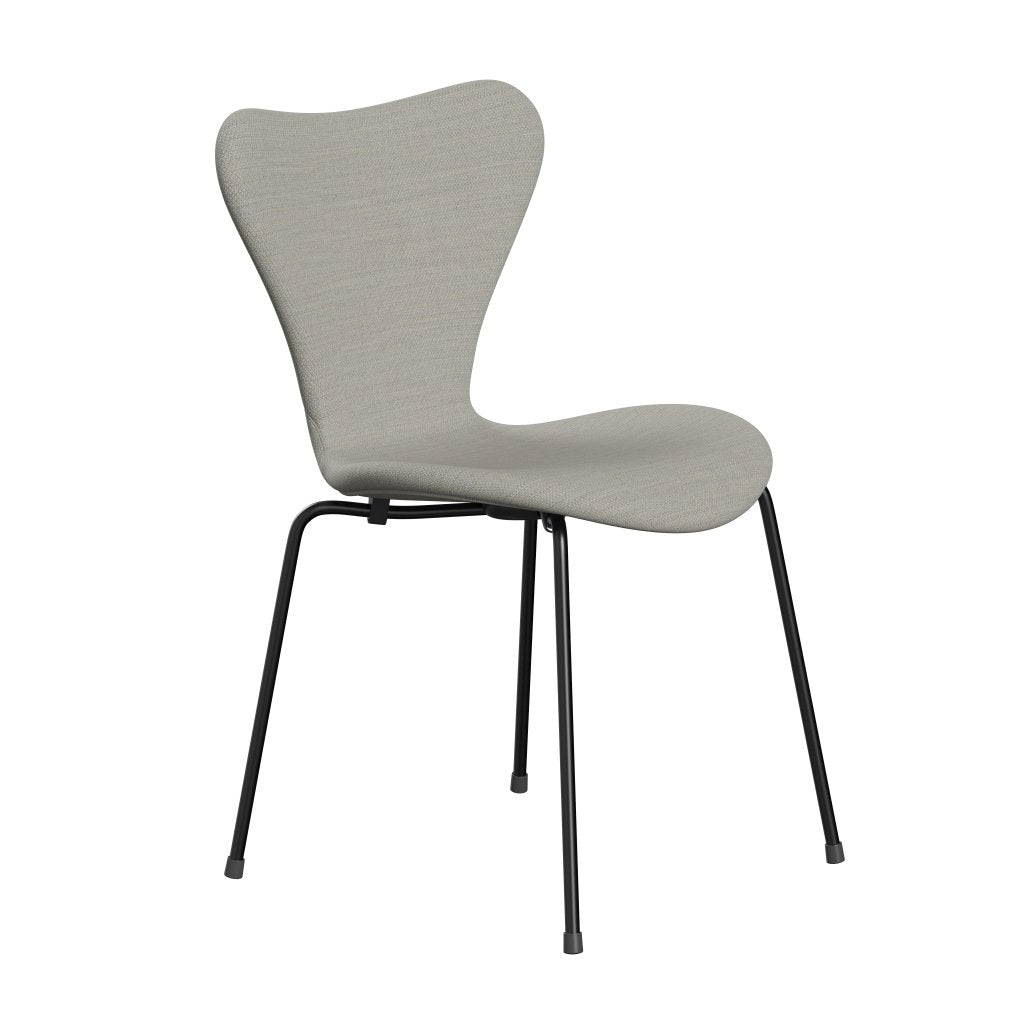 Fritz Hansen 3107 Stuhl Full Polster, Schwarz/Fiord Beige/Stein