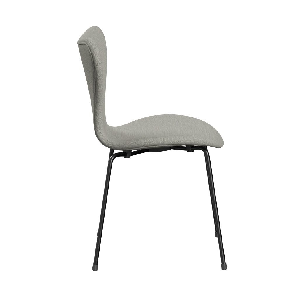 Fritz Hansen 3107 Stuhl Full Polster, Schwarz/Fiord Beige/Stein