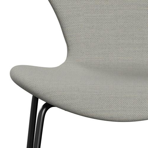 Fritz Hansen 3107 Stuhl Full Polster, Schwarz/Fiord Beige/Stein