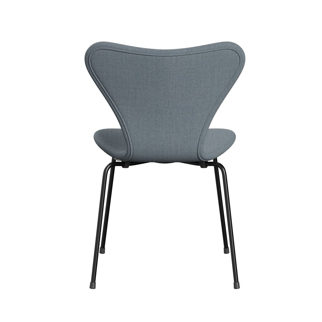 Fritz Hansen 3107 Stuhl Vollpolsterung, Schwarz/Fordblau/Grau