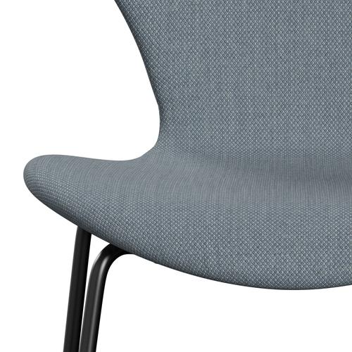 Fritz Hansen 3107 Stuhl Vollpolsterung, Schwarz/Fordblau/Grau