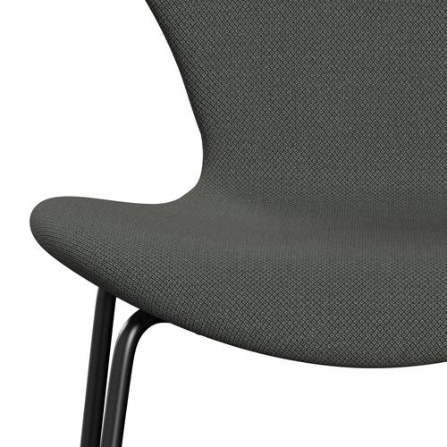 Fritz Hansen 3107 Stuhl Vollpolsterung, Schwarz/Fiordbraun/Grau