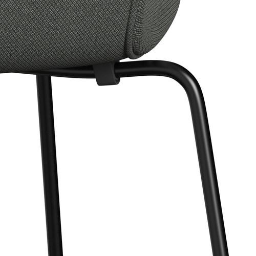 Fritz Hansen 3107 Stuhl Vollpolsterung, Schwarz/Fiordbraun/Grau