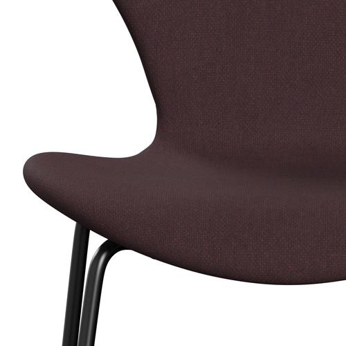 Fritz Hansen 3107 Stuhl Vollpolsterung, Schwarz/Fordburgund