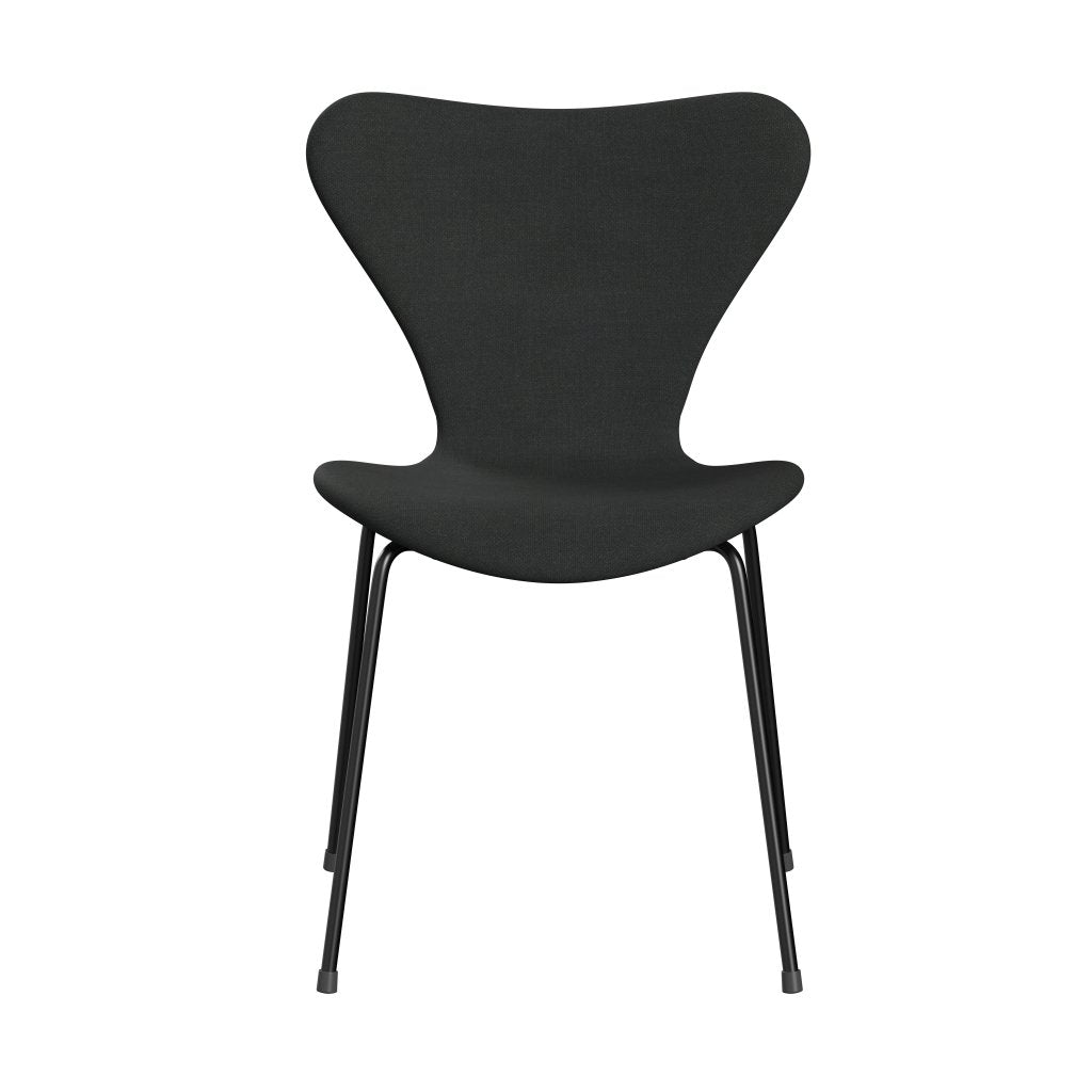 Fritz Hansen 3107 Stuhl Vollpolsterung, Schwarz/Fiord Charcoal Grey