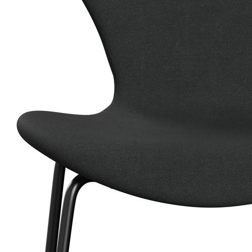 Fritz Hansen 3107 Stuhl Vollpolsterung, Schwarz/Fiord Charcoal Grey