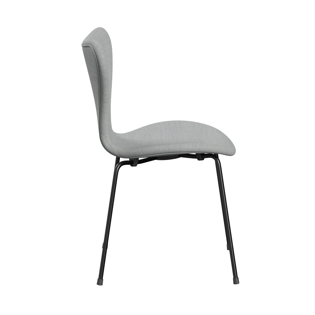 Fritz Hansen 3107 Stuhl Vollpolsterung, Schwarz/Fordgrau/Mittelgrau