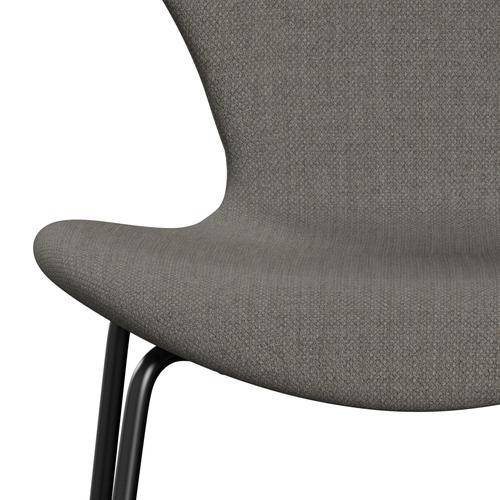 Fritz Hansen 3107 Stuhl Full Polster, Schwarz/Fiord Grau/Stein