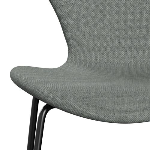 Fritz Hansen 3107 Stuhl Vollpolsterung, Schwarz/Fiord Mittelgrau