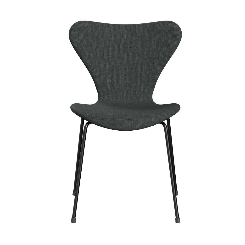 Fritz Hansen 3107 Stuhl Vollpolsterung, Schwarz/Ford Mittelgrau/Dunkelgrau