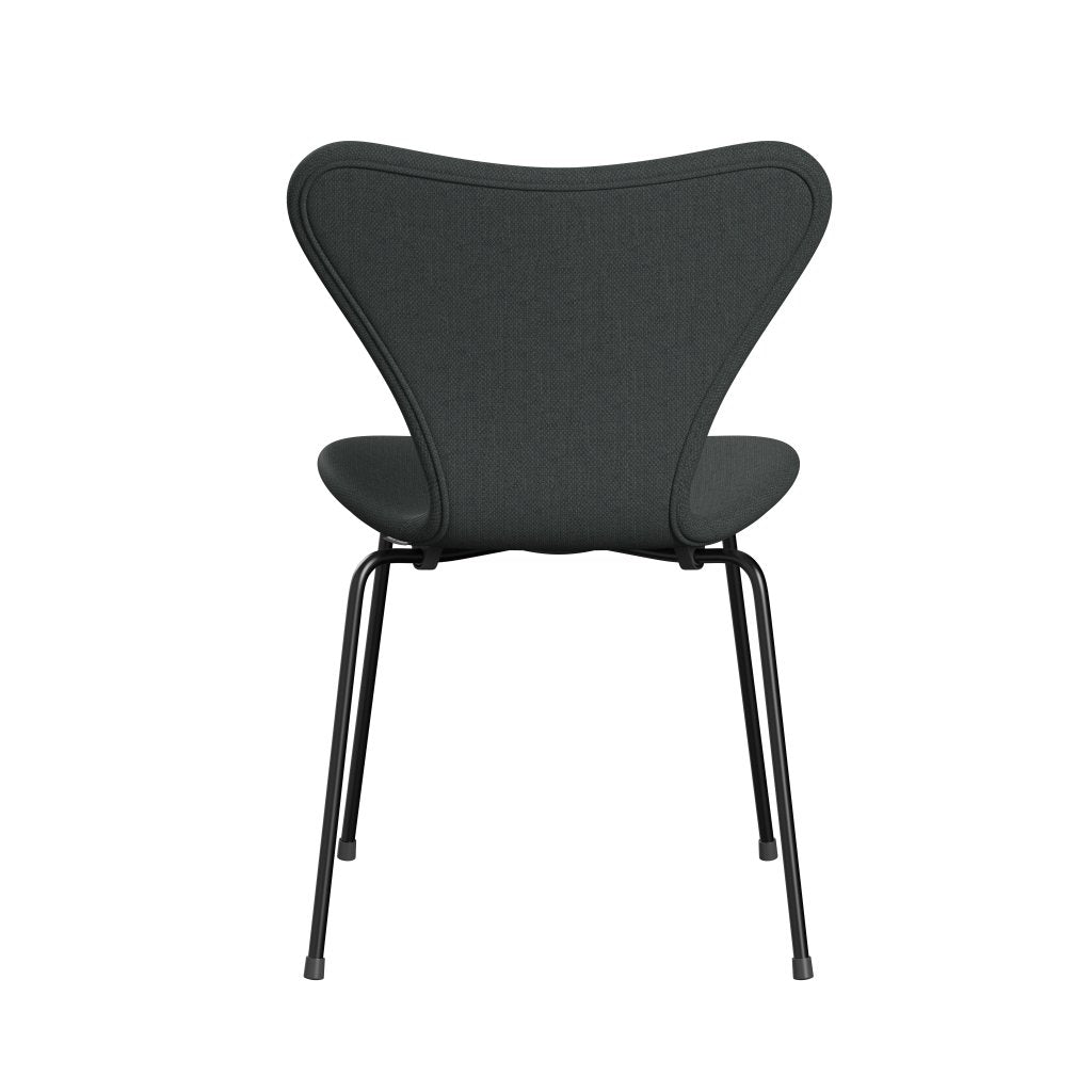 Fritz Hansen 3107 Stuhl Vollpolsterung, Schwarz/Ford Mittelgrau/Dunkelgrau